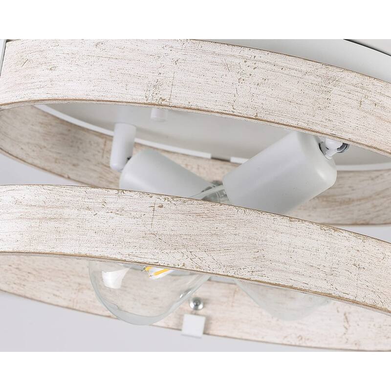 White flush mount ceiling light fixture 2 light wood drum ceiling lamp