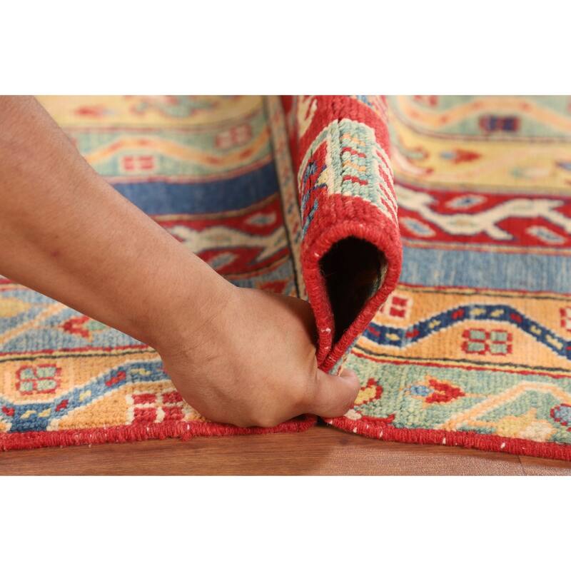 Tribal Kazak Oriental Accent Rug Hand-Knotted Wool Carpet - 2'9" x 4'1"