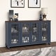 preview thumbnail 27 of 34, 63" Vintage Style Wood Kitchen Accent Buffet Sideboard Cabinet - 63" in Width