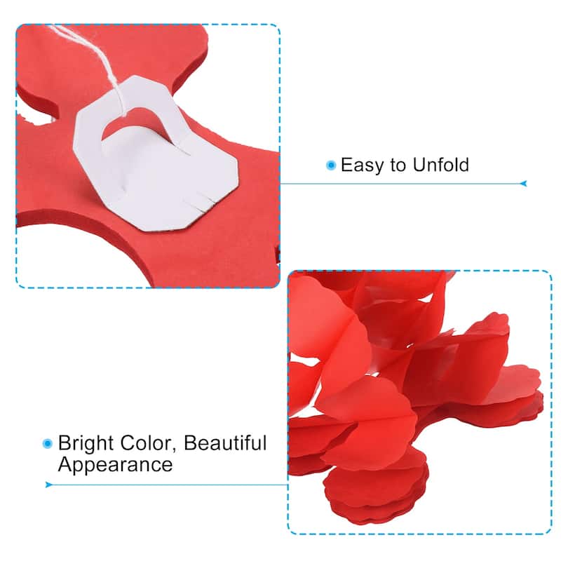 9.8ft Four-Leaf Garland, 9 Pack Tissue Paper Hanging Flower