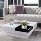 preview thumbnail 2 of 7, SAFAVIEH Wesley White/ Black Coffee Table - 35.4" x 35.4" x 11.8"