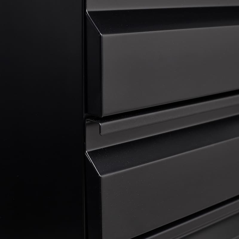 3-Drawer Mobile Filing Cabinet With Lock, Office Storage Filing Cabinet Of Legal/Letter Size, Metal Filing Cabinet