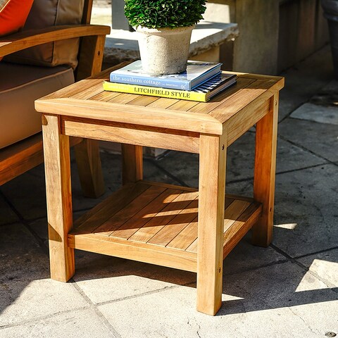 Laurel Teak Square Outdoor Side Table