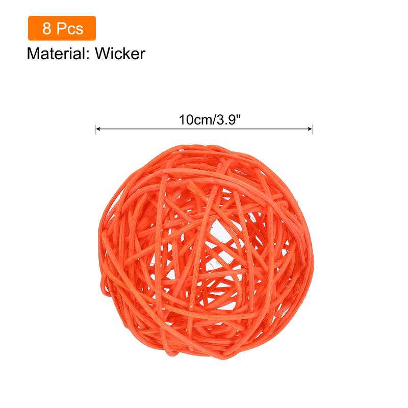 Wicker Rattan Balls 3.9 Inch Rattan Decorative Balls for Vase Fillers