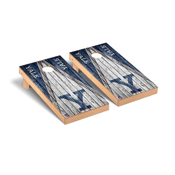 slide 2 of 5, Yale Bulldogs Triangle Cornhole Board Set