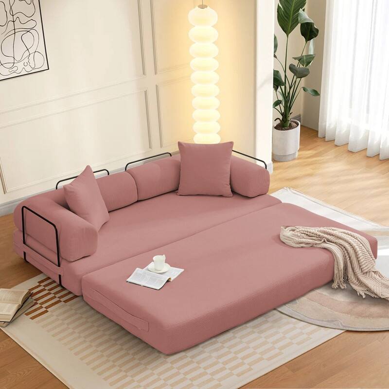 Folding Convertible Sleeper Sofa Bed with Modular Design Perfect for Living Room and Guest Space
