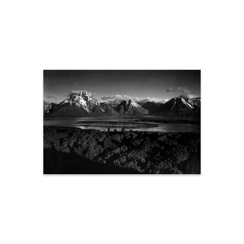 Mt. Moran and Jackson Lake from Signal Hill Print On Acrylic Glass by Ansel Adams - 16x24x0.25