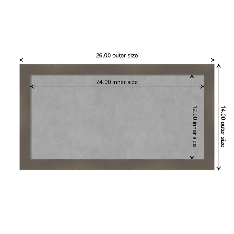 Amanti Art Edwin Clay Grey Framed Magnetic Board - Board Size 24x12