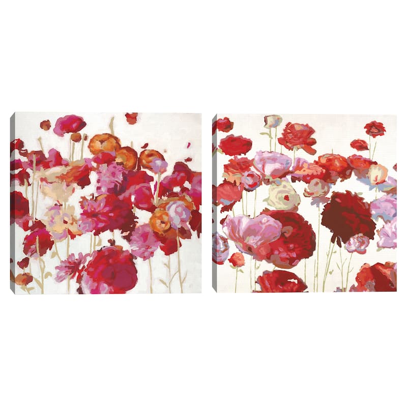 Red Floral Dream I-II by Randy Hibberd Canvas Art Prints