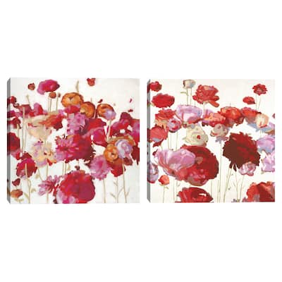 Red Floral Dream I-II by Randy Hibberd Canvas Art Prints