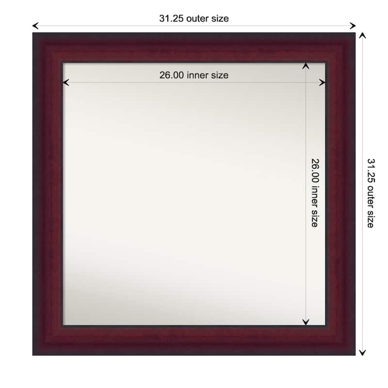 Canterbury Cherry Non-Beveled Wood Framed Wall Mirror - Canterbury Cherry - Glass Size 26x26