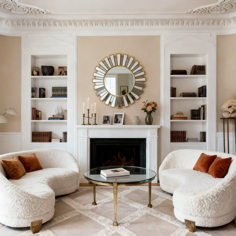 Sunburst Decorative Round Wall Mirror