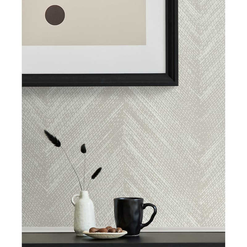 Seabrook Designs Otto Geometric Chevron Non-Woven Unpasted Wallpaper