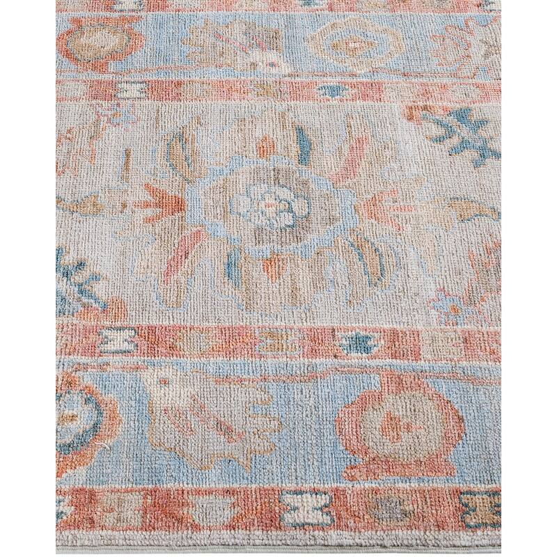 One of a Kind Hand Knotted Traditional Tribal Traditional Area Rug - 13' 8" X 2' 9"