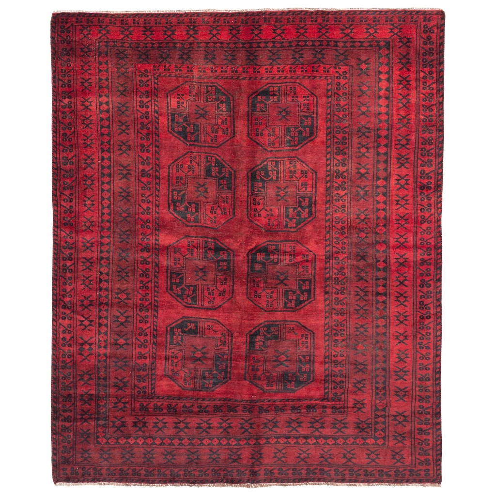 ECARPETGALLERY Hand-knotted Khal Mohammadi Red Wool Rug - 6'9 x 8'2