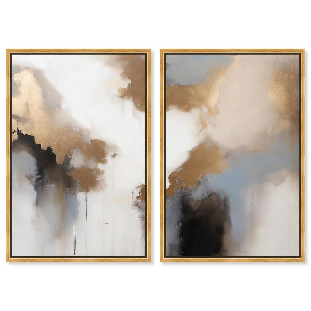 Golden Nebula Canvas Set of 2 by Art Remedy