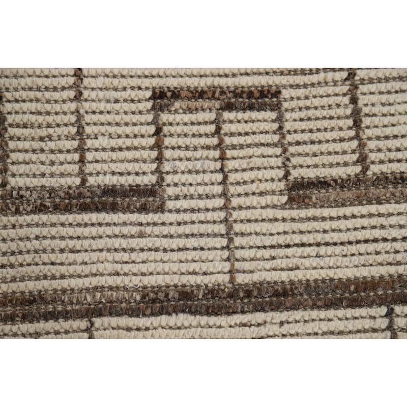 All-Over Moroccan Modern Area Rug Hand-Knotted Wool Carpet - 8'0" x 12'1"
