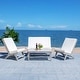 preview thumbnail 74 of 75, SAFAVIEH Outdoor Chaston 4-Piece Conversation Patio Set with Accent Pillows GreyWood/BeigeCushion