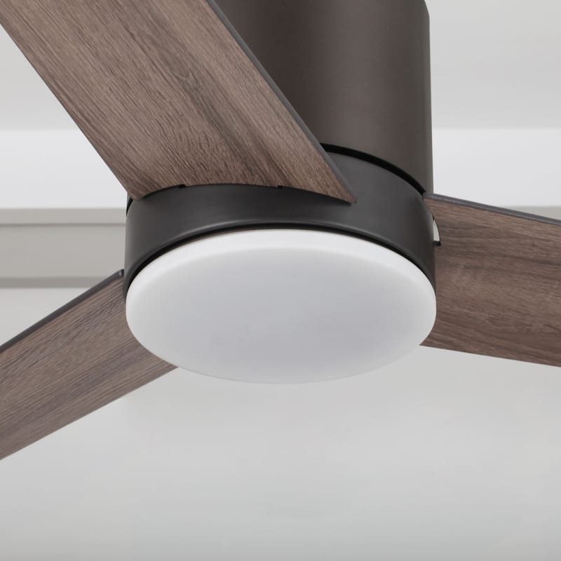 48" Wooden 3-Blade Low Profile LED Ceiling Fan with Remote