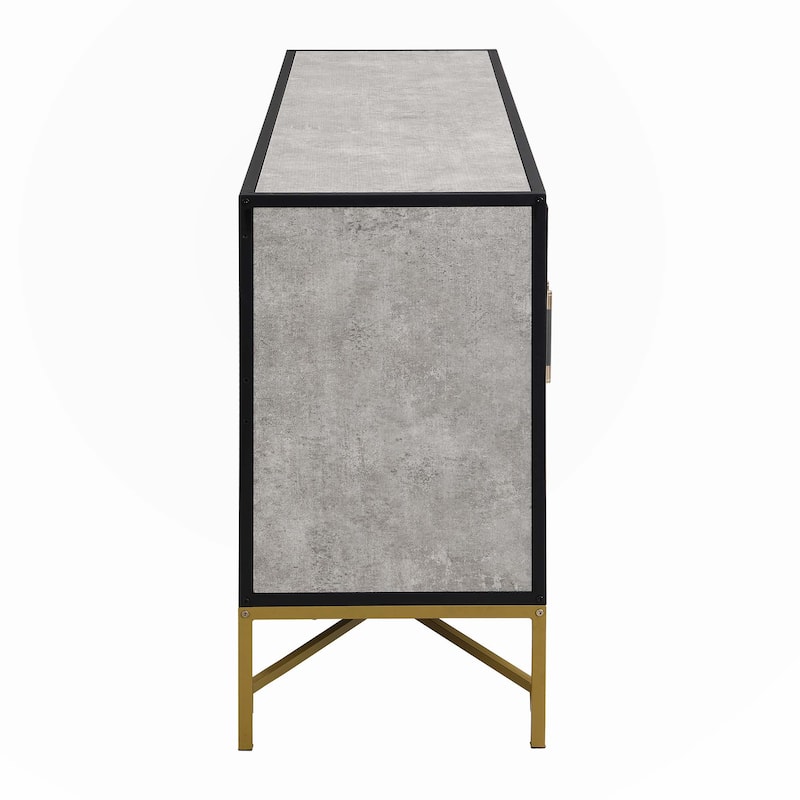 Four-Door Sideboard with Metal and Cross-Leg Design,Suitable for Living Rooms,Entrance and Study