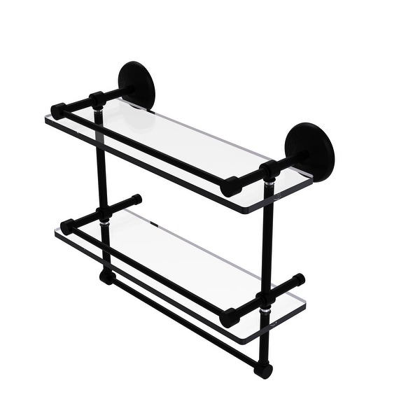 Allied Brass Monte Carlo Collection Gallery Double Glass Shelf with Towel Bar