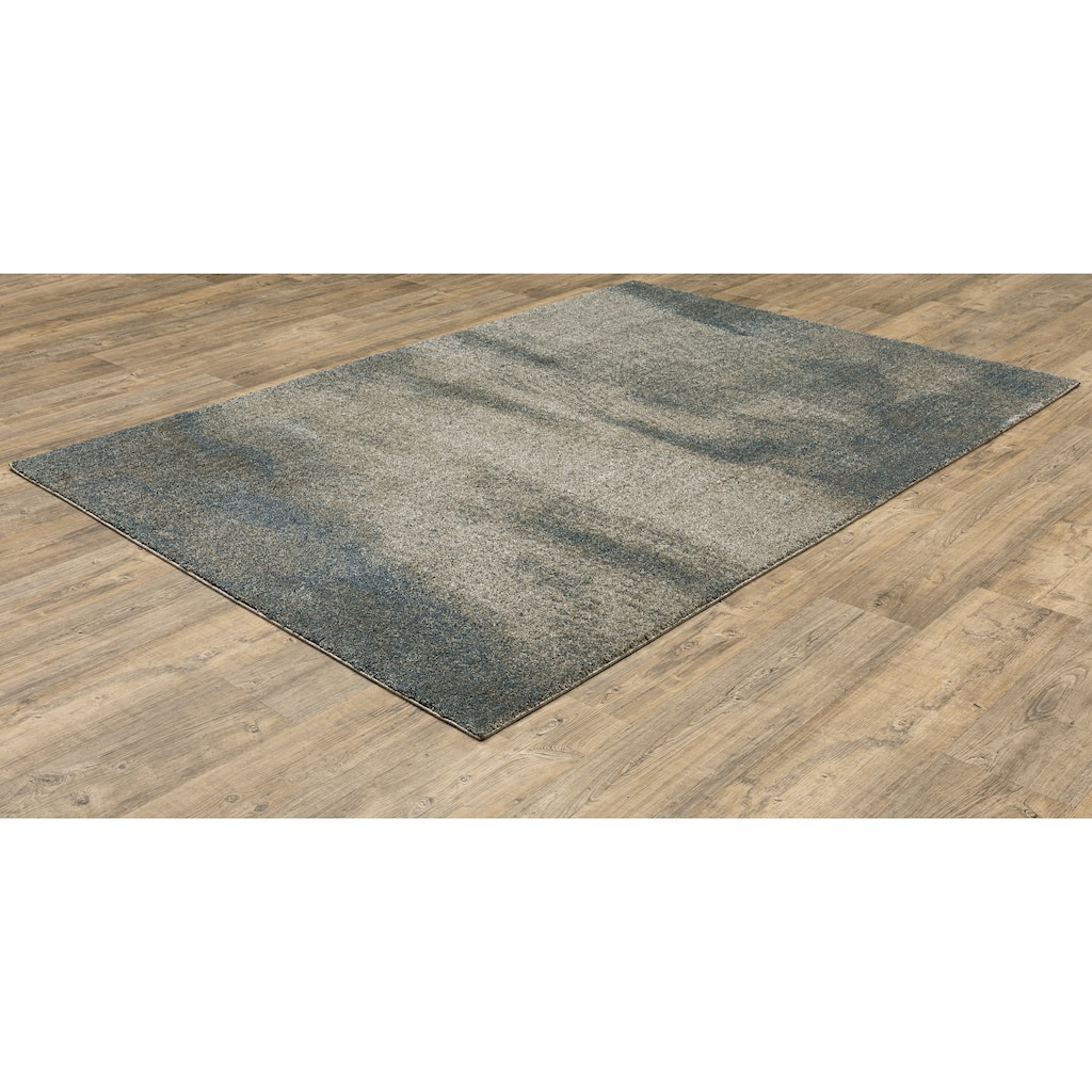 Annecy Beige Blue Abstract Distressed Casual Area Rug