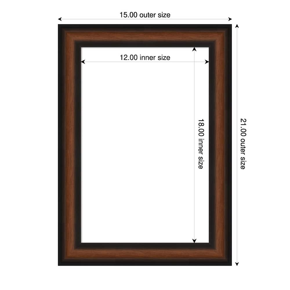 Amanti Art Yale Walnut Framed Dry Erase Magnetic Board