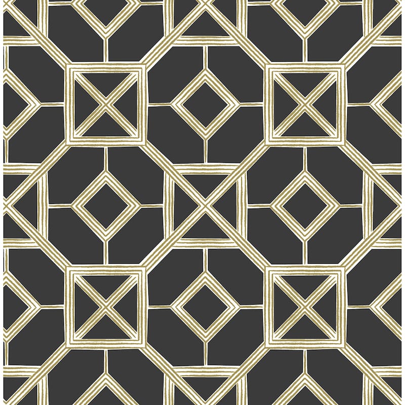 A-Street Prints Livia Black Trellis Wallpaper