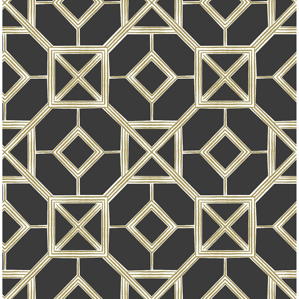 A-Street Prints Livia Black Trellis Wallpaper