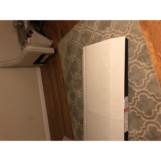 Faizah White Linen Nailhead Sloped Arm Sofa by iNSPIRE Q Artisan