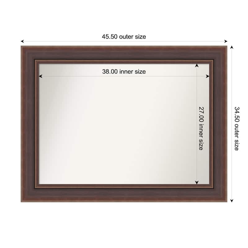 Moab Brown Bronze Non-Beveled Framed Bathroom Vanity Wall Mirror - Moab Brown Bronze - 46 x 35 in