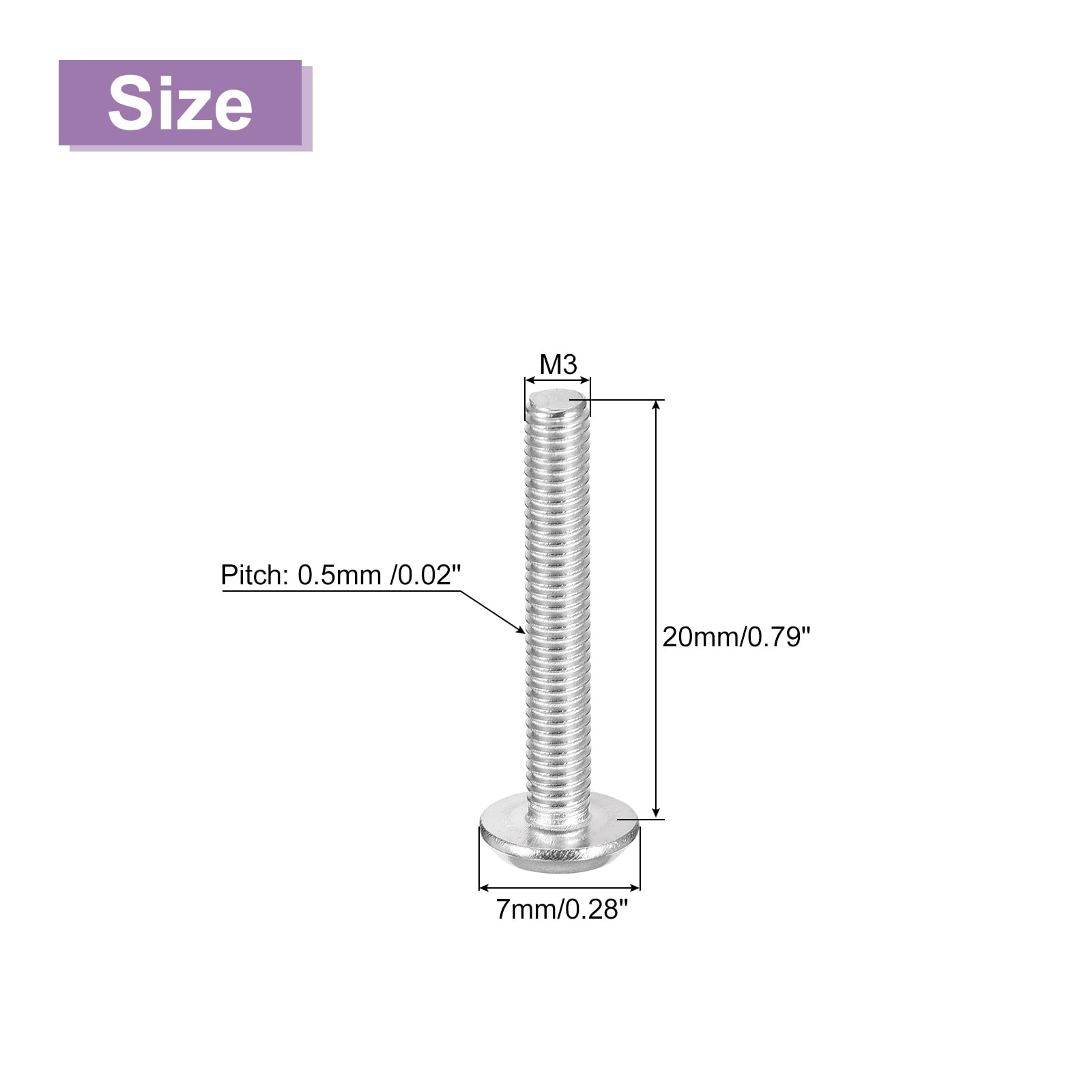 Flat Round Head Phillips Head Screws, 304 Stainless Steel Phillips Drive Machine Screw