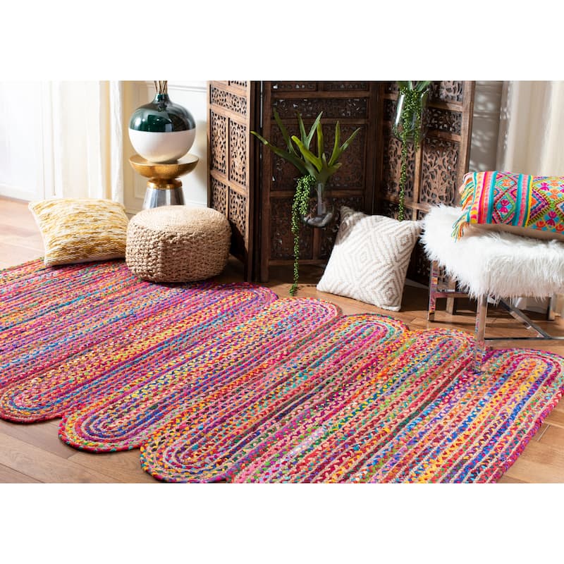 SAFAVIEH Handmade Cape Cod Hayrani Coastal Jute Rug - 4' x 6' - Red/Multi