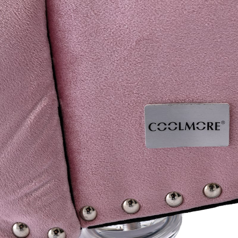 Pink Modern 63.98" Upholstered Buttons Tufted Chaise Lounge Chair with Pillow and Acrylic Legs