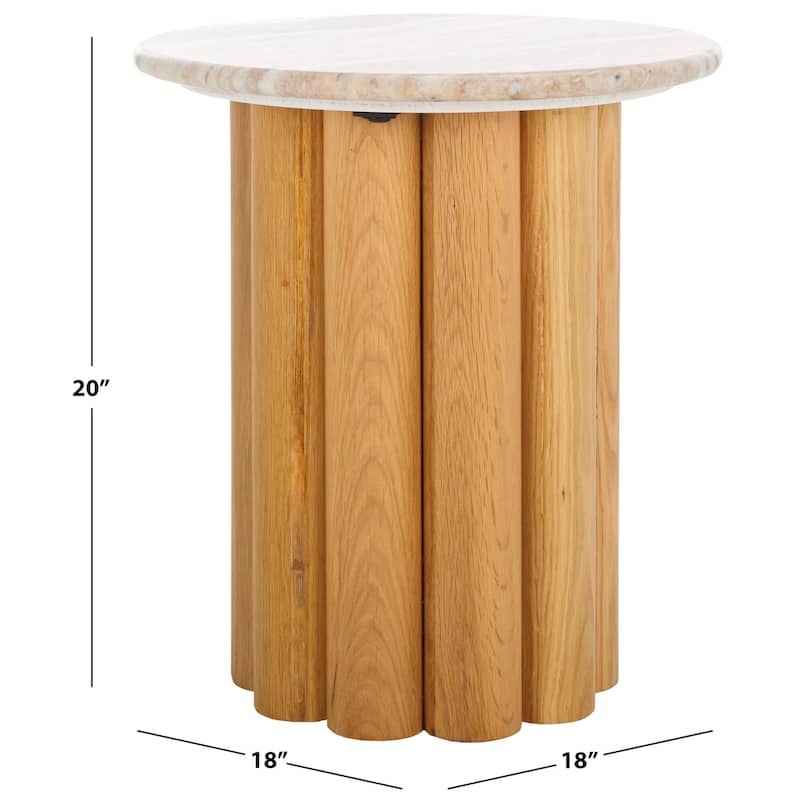 SAFAVIEH Couture Roxiella Marble Accent Table - 18"W x 18"D x 20"H