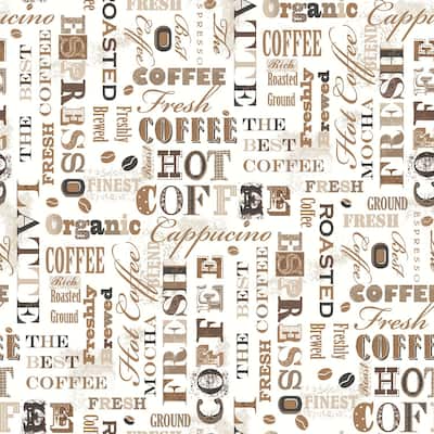 Galerie Wallcoverings Kitchen Recipes Coffee and Tea Vinyl on Non-woven Matte Wallpaper Roll