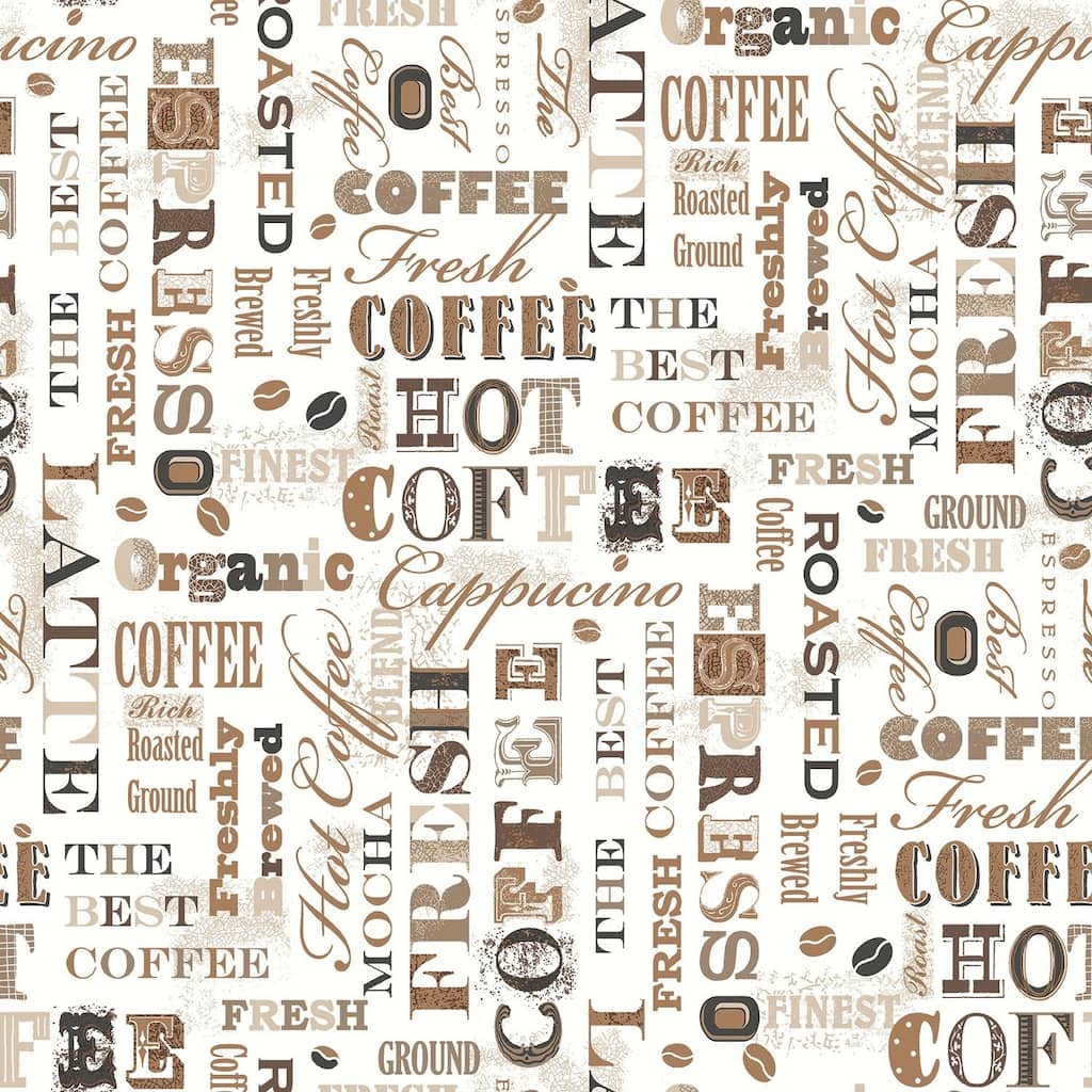 Galerie Wallcoverings Kitchen Recipes Coffee and Tea Vinyl on Non-woven Matte Wallpaper Roll