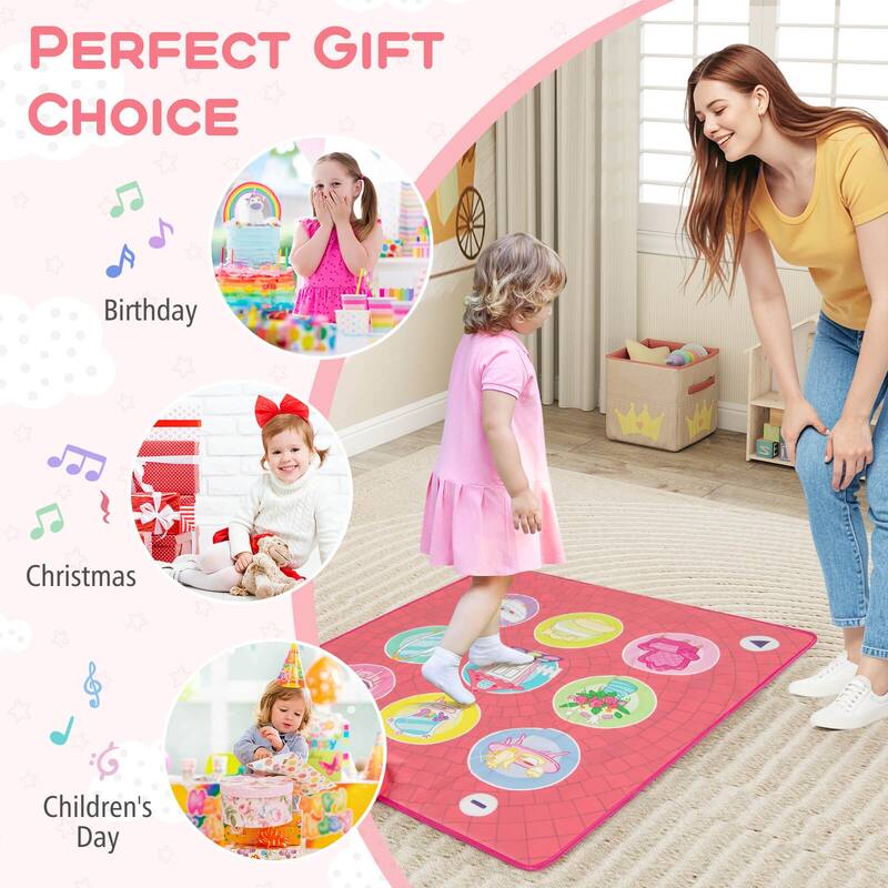 Costway Kids Dance Mat Electronic Dancing Pad with 3 Game Modes Music - See Details