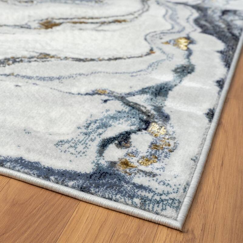 Luxe Weavers Marble Effect Abstract Area Rug, Stain-Resistant Carpet