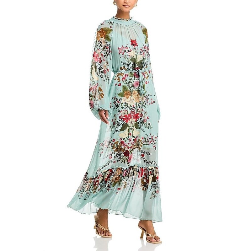 Farm Rio Women's Long Sleeve Maxi Dress Beauty Bouquet Blue - Bed Bath &  Beyond - 42319261