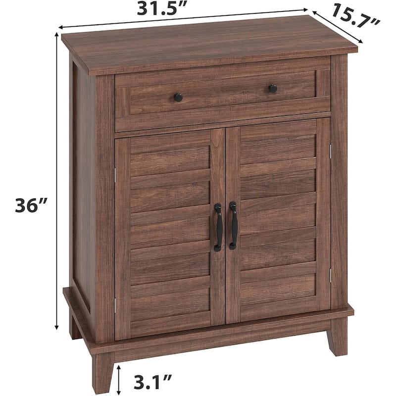 3-Tiers Adjustable Shelf Storage Cabinet, Multi-Functional Entryway