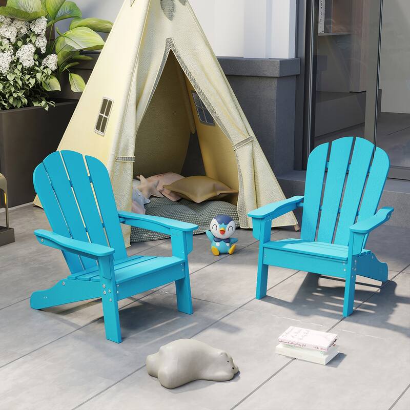Gymax 4PCS Kid's Adirondack Chair All-Weather HDPE Toddler Lawn Chair