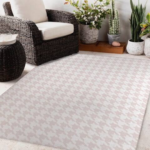 HOUNDSTOOTH PINK Outdoor Rug By Kavka Designs