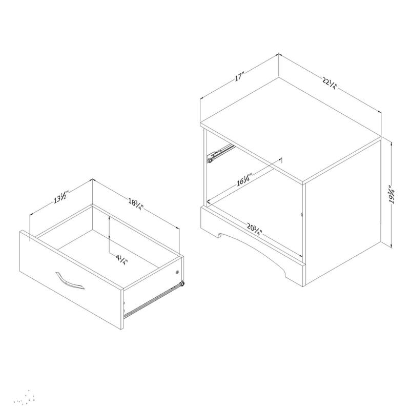 Modern Nightstand 1 Drawer Bedside Table Minimalist Accent Furniture