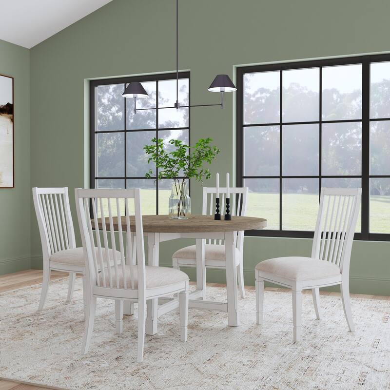 Melody White Wood Upholstered Dining Chair - 22" x 40" x 23" - Set of 2 - 22" x 40" x 23" - White