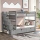 preview thumbnail 11 of 22, Simple Full Over Full Bunk Bed With Shelves And 6 Storage Drawers