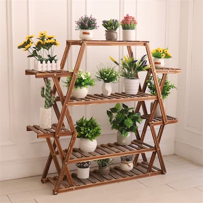 8 Tiers Wooden Flower Holder, Tiered Plant Rack for Garden, Balcony, Patio, Corner, Window, Living Room Decor