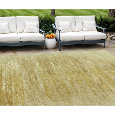 HomeRoots Abstract Transitional Rectangle Outdoor Rug