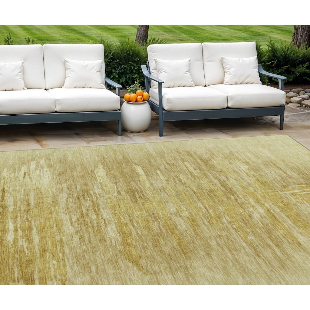 HomeRoots Abstract Transitional Rectangle Outdoor Rug