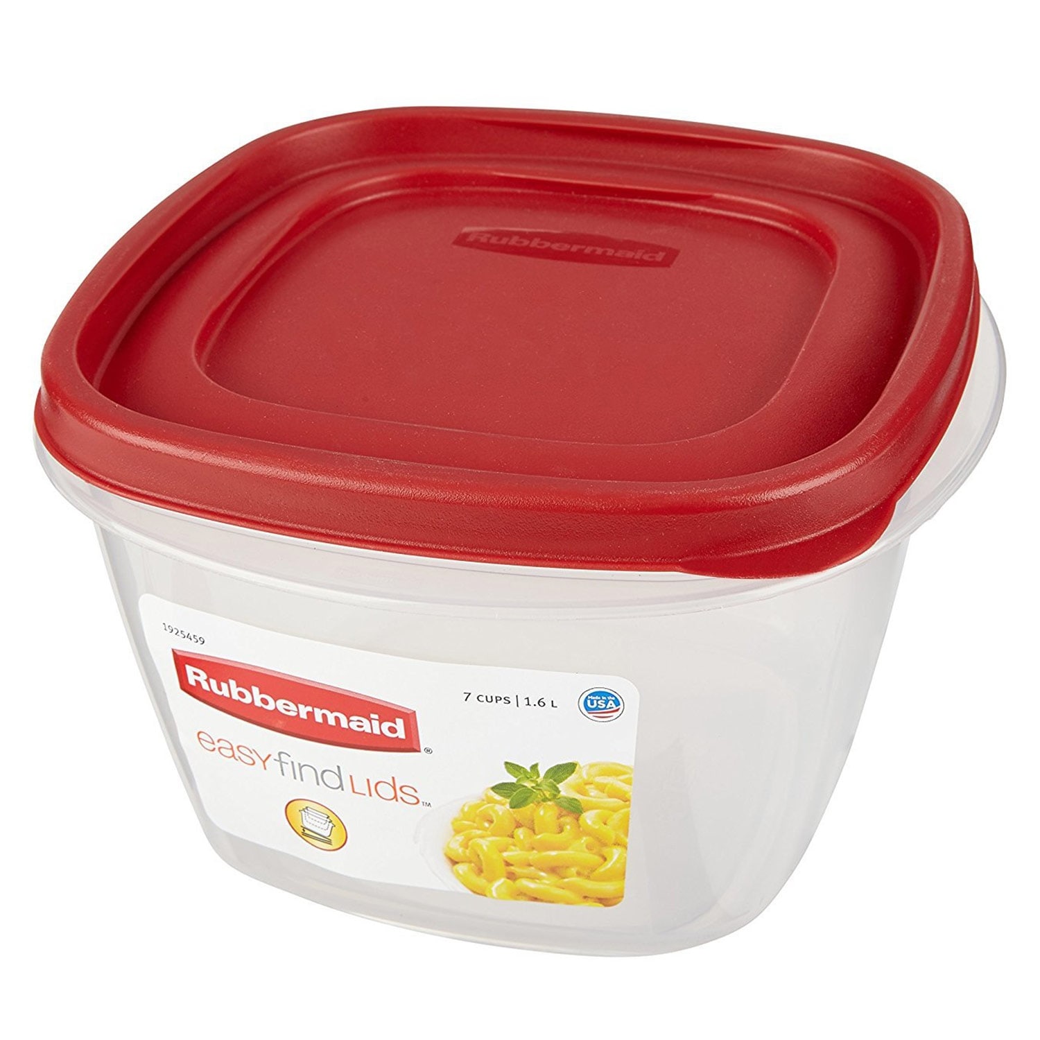 Rubbermaid 16-Piece Food Storage Containers with Lids and Steam Vents,  Microwave and Dishwasher Safe, Red & Easy Find Lids 7-Cup Food Storage and